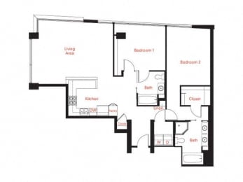 D-4a Floor Plan at Met Lofts, California, 90015