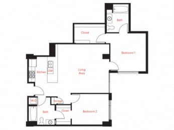 D-8 Floor Plan at Met Lofts, Los Angeles, California