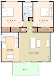  Floor Plan Two Bedroom One Bath