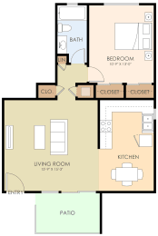  Floor Plan One Bedroom One Bath