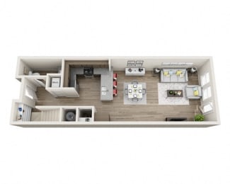 Townhouse 1 Floor Plan Layout at The Edison Lofts Apartments, Raleigh, NC