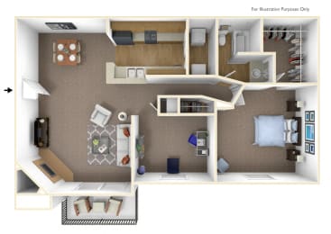 1 Bed / 1 Bath + Den