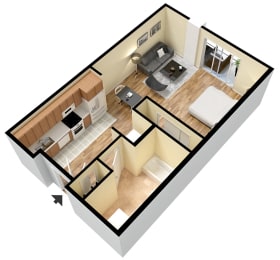 Floor Plan at Sidney Apartments in Sidney, Montana.