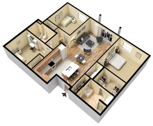 Floor Plan at Sidney Apartments in Sidney, Montana.