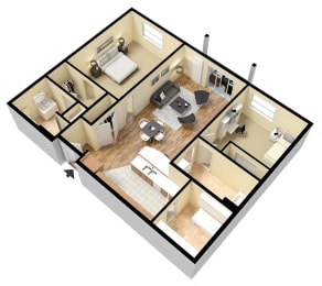 Floor Plan at Sidney Apartments in Sidney, Montana.