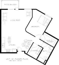 Apartment Floorplan in Bluffs of Williston Apartments ND