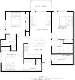 Apartment Floorplan in Bluffs of Williston Apartments ND