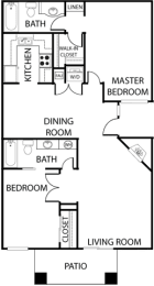 El Dorado Place two bedroom floor plan