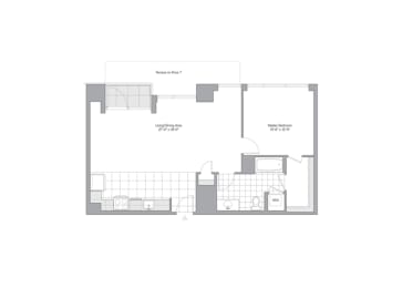  Floor Plan 1 Bedroom - 1 Bath | A12