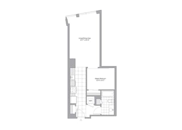  Floor Plan 1 Bedroom - 1 Bath | A01