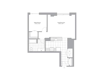  Floor Plan 1 Bedroom - 1 Bath | A06