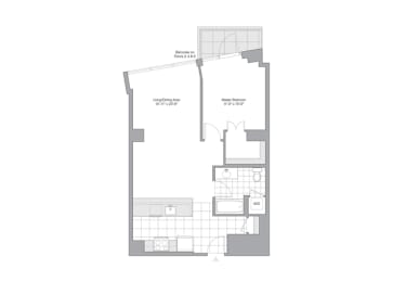  Floor Plan 1 Bedroom - 1 Bath | A08