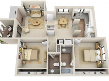  Floor Plan 2 Bed 1.5 Bath