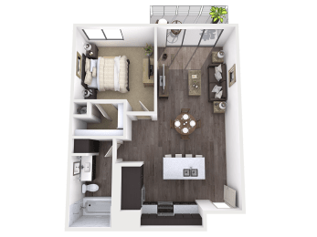 A3b, A3c and A3e floor plan at The View at Cascade Apartments, Scottsdale, Arizona