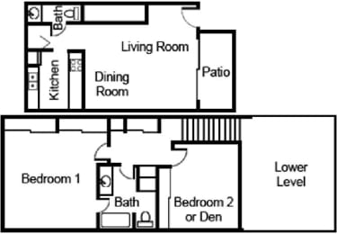 H11 Floor Plan at Beverly Plaza Apartments, Long Beach