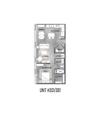 Unit 201_301 Floorplan at Wheelhouse Lofts, Ohio, 45402
