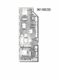 Unit 202_302 Floorplan at Wheelhouse Lofts, Dayton, 45402