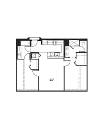 C7 Floor Plan at One Santa Fe Residential, Los Angeles, 90012