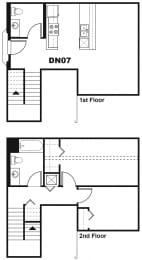 DN07 Floor Plan at One Santa Fe Residential, Los Angeles