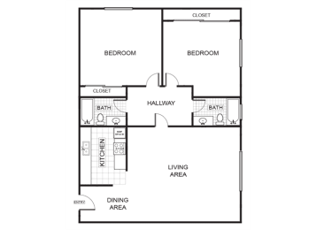  Floor Plan 2Bed2Bath