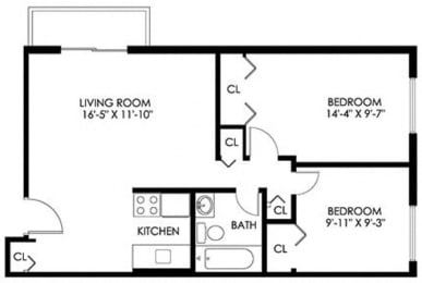  Floor Plan 2 Bedroom