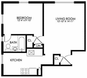 Floor Plan 1 Bedroom