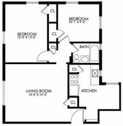 Floor Plan 2 Bedroom