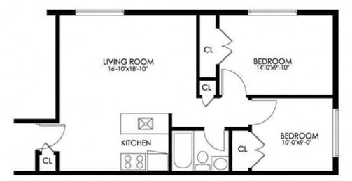  Floor Plan 2 Bedroom