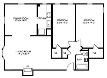  Floor Plan 2 Bedroom