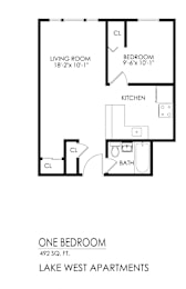  Floor Plan 1 Bedroom
