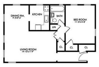  Floor Plan 1 Bedroom - Large