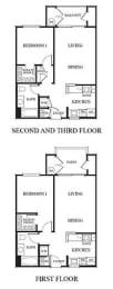 One Bedroom Floor Plan at Valencia at Gale Ranch, San Ramon, 94582