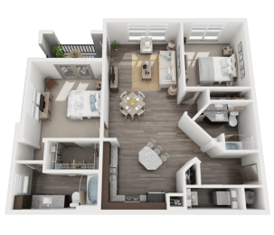B2 Floor Plan - Conroe Apartments Floor Plan