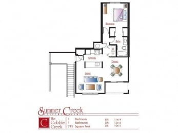 a floor plan of a house with bedrooms and a living room