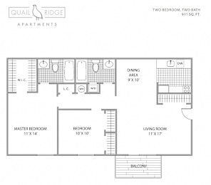Floor Plan  2 bed 2 bath A at Quail Ridge, Plainsboro Township