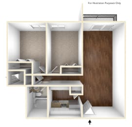 Two Bedroom One Bathroom  at Stratton Hill Park Apartments, Worcester, Massachusetts