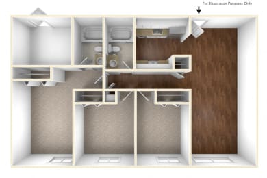 Three Bedroom One Bathroom at Stratton Hill Park Apartments, Worcester, Massachusetts