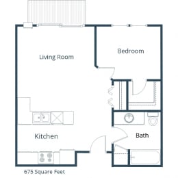 East Bridge Apartments | One Bedroom Floor Plan