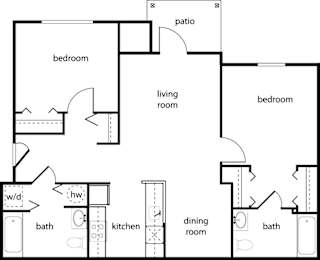  Floor Plan Two-Bedroom