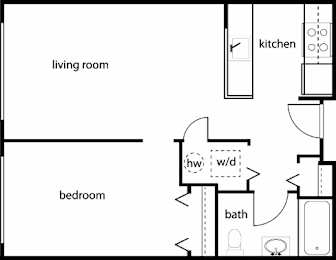  Floor Plan One-Bedroom