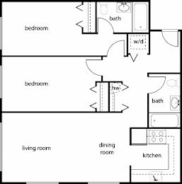  Floor Plan Two-Bedroom