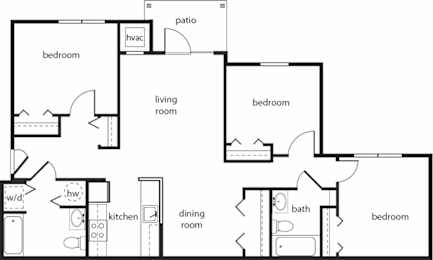  Floor Plan Three-Bedroom
