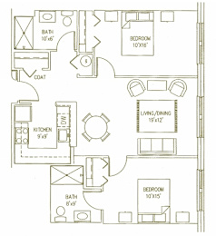  Floor Plan 2 Bedroom