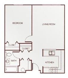  Floor Plan One-Bedroom