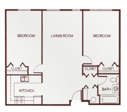  Floor Plan Two-Bedroom