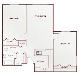  Floor Plan Two-Bedroom A