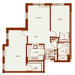  Floor Plan Two-Bedroom