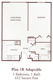  Floor Plan One-Bedroom