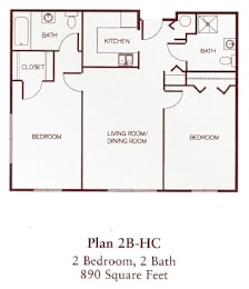  Floor Plan Two Bedroom- Accessible