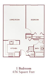  Floor Plan One-Bedroom